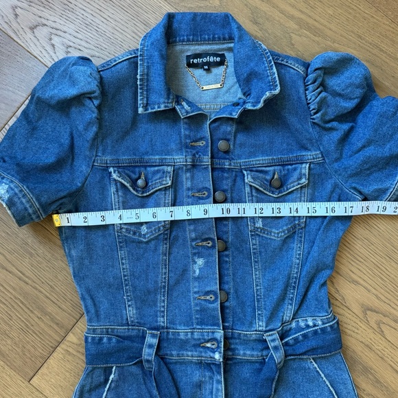 Retrofete Tori Denim Jean Jumpsuit - Size M - Like New - Medium Wash Blue - Picture 7 of 15